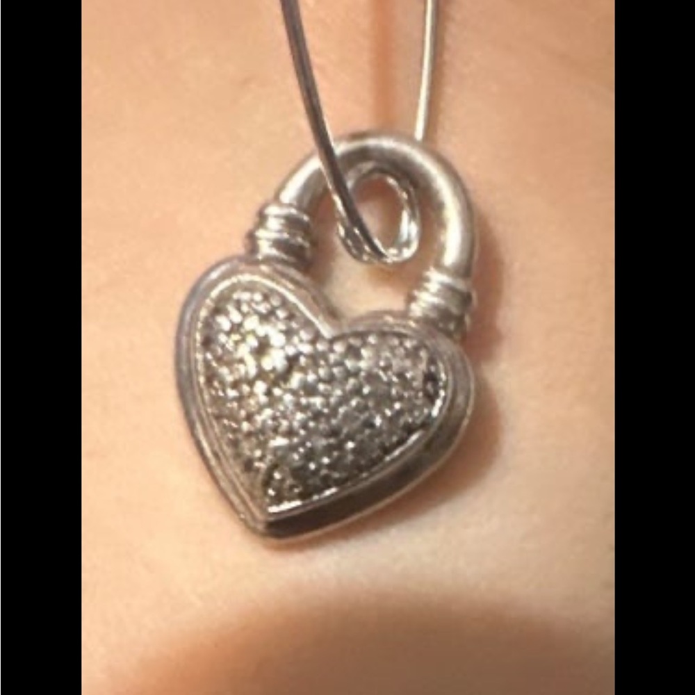 Sterling silver heart lock charm